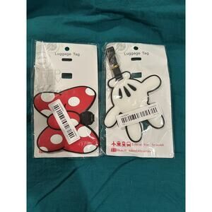 **BRAND NEW** SET OF 2 DISNEY HIS & HER MICKEY & MINNIE LUGGAGE TAGS